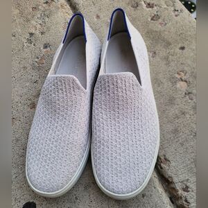 Rothys Slip On Sneakers Gray and Taupe Canvas Weave Design Size W 9.5